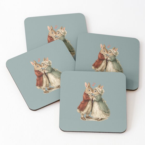 Item preview, Romantic Vintage Rabbit Couple: Love in Period Illustration designed and sold by DakotaPoppin.