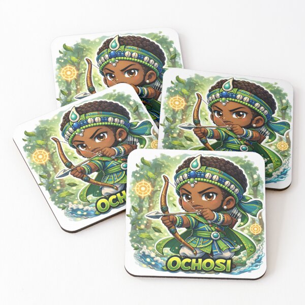 Item preview, Ochosi Chibi Warrior Illustration – Spiritual Archer Guardian Art designed and sold by ModupeDesigns07.
