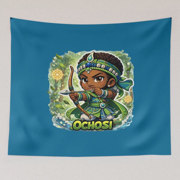 Item preview, Ochosi Chibi Warrior Illustration – Spiritual Archer Guardian Art designed and sold by ModupeDesigns07.