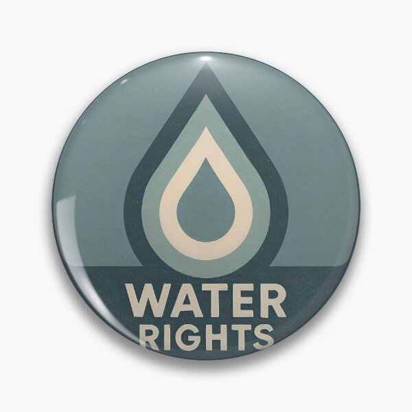 Item preview, Retro badge graphic with water droplet and Water Rights typography designed and sold by Creative88Art.