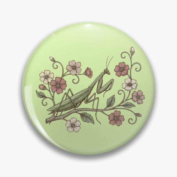 Item preview, Praying Mantis Floral Nature designed and sold by BirdsnStuff.
