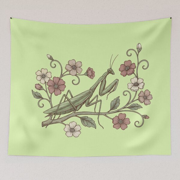 Item preview, Praying Mantis Floral Nature designed and sold by BirdsnStuff.