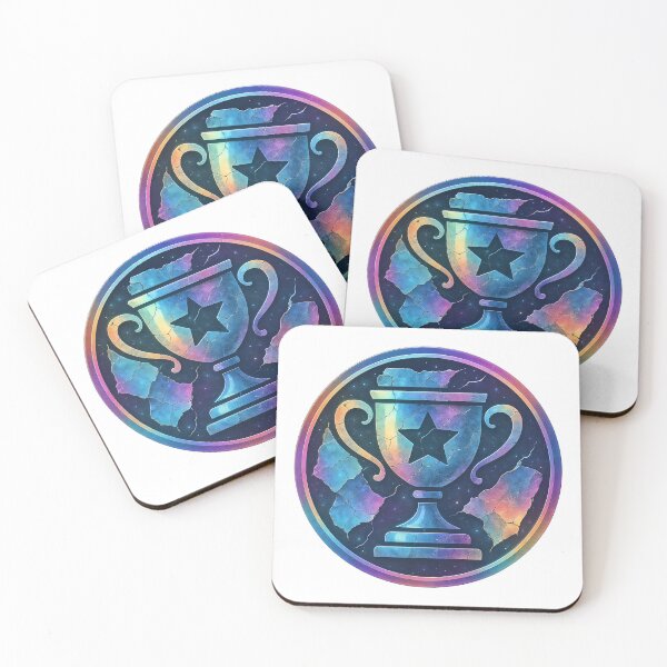 Item preview, Circular emblem with trophy and star cutout in iridescent rainbow designed and sold by Creative88Art.