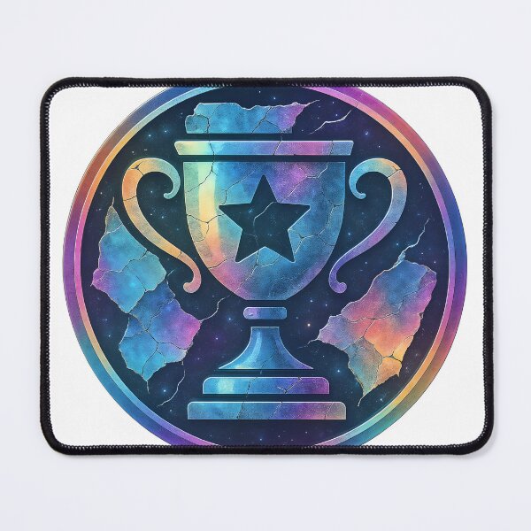 Item preview, Circular emblem with trophy and star cutout in iridescent rainbow designed and sold by Creative88Art.