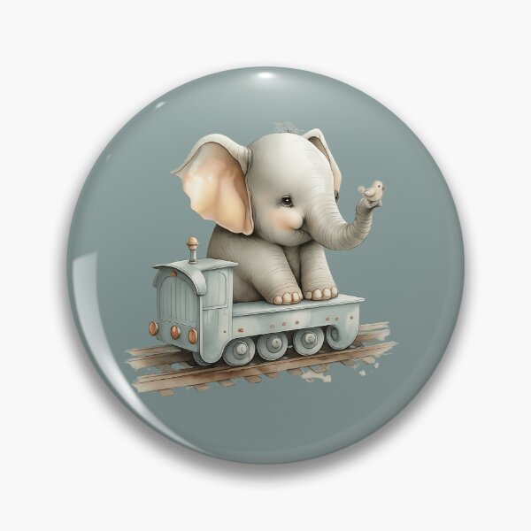 Item preview, Cute Baby Elephant Travels by Train Taking Care of His Bird Friend designed and sold by DakotaPoppin.
