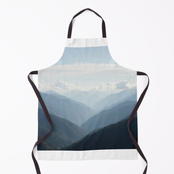 Item preview, Layered mountain range with atmospheric perspective and clouds designed and sold by NatureUnleashed.
