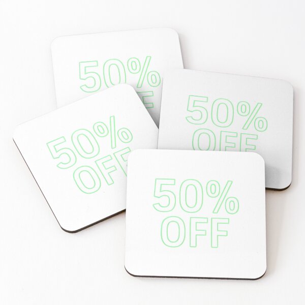 Item preview, Neon green 50 percent off text on black background in sans serif designed and sold by Creative88Art.