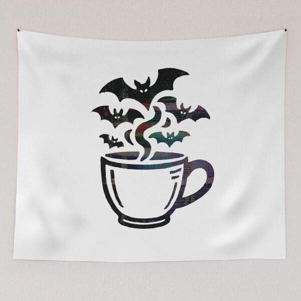 Item preview, Spooky Coffee Bats – Halloween Goth Caffeine Illustration designed and sold by Horrify.