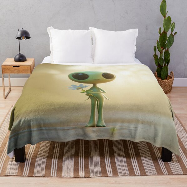 Item preview, Green character with a flower designed and sold by anytka.
