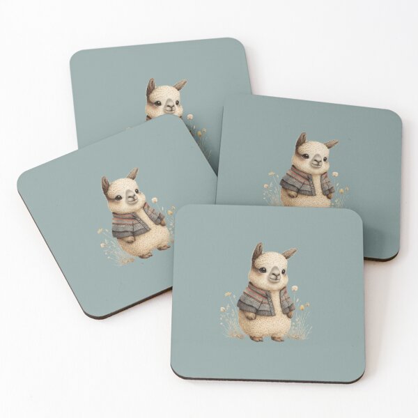 Item preview, Adorable Baby Alpaca with Cozy Andean Vest Watercolor Illustration designed and sold by DakotaPoppin.