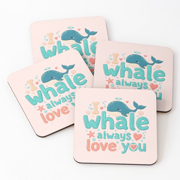 Item preview, I Whale Always Love You – Ocean Valentine Typography Design designed and sold by Sea Gem.