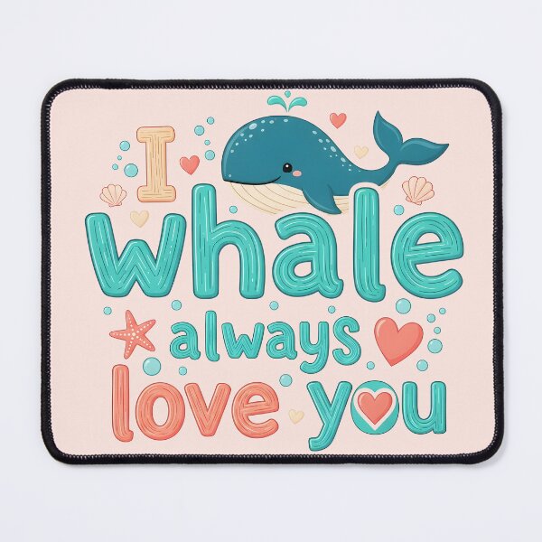 Item preview, I Whale Always Love You – Ocean Valentine Typography Design designed and sold by Sea Gem.