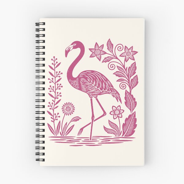 Item preview, Floral Flamingo Lake Folk Art Birdwatching designed and sold by Y-Vibes.