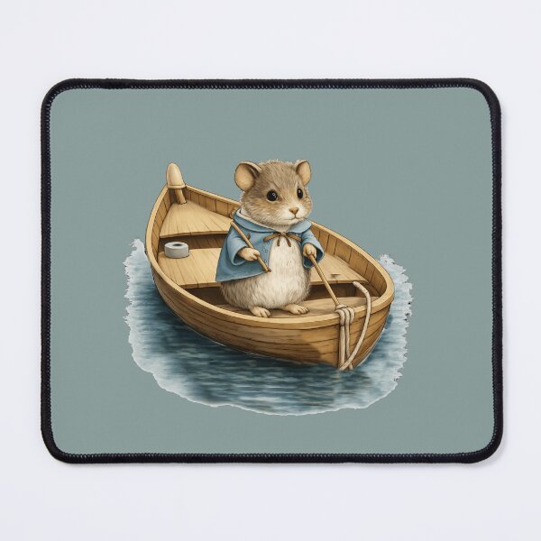 Item preview, Adorable Sailor Rodent: Water Voyage in a Small Wooden Boat designed and sold by DakotaPoppin.