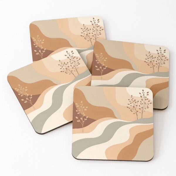 Item preview, Abstract landscape with wavy layers and delicate trees designed and sold by NatureUnleashed.
