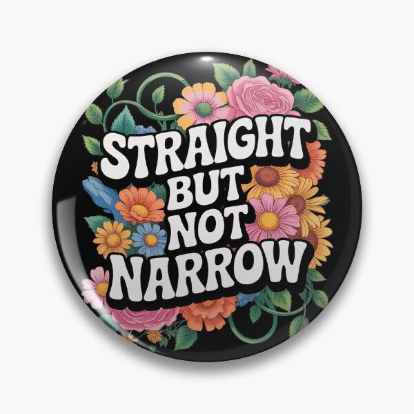 Item preview, Straight But Not Narrow LGBTQ Flowers Rainbow Gay Pride designed and sold by PowAcademy.