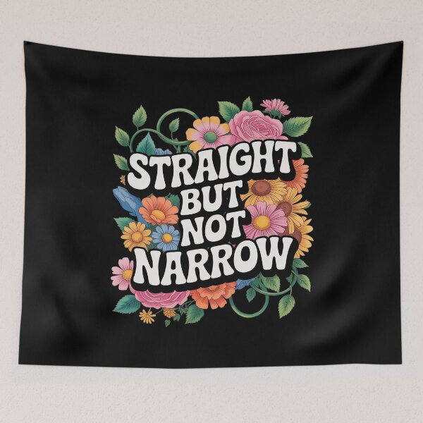 Item preview, Straight But Not Narrow LGBTQ Flowers Rainbow Gay Pride designed and sold by PowAcademy.