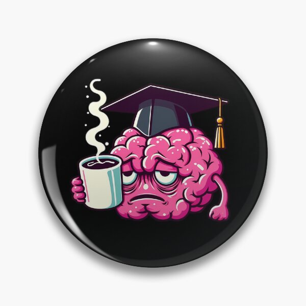 Item preview, Tired Student Brain Drinking Coffee - Funny Graduation & Exam Mood designed and sold by GREENZ0NE.