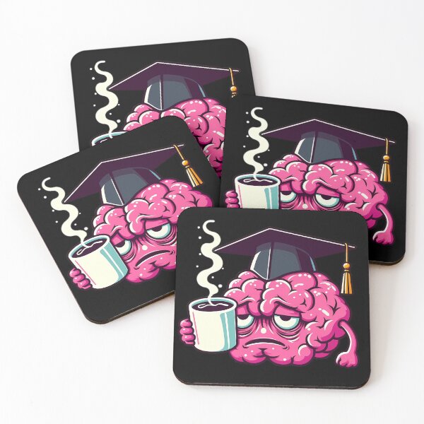 Item preview, Tired Student Brain Drinking Coffee - Funny Graduation & Exam Mood designed and sold by GREENZ0NE.