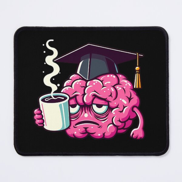 Item preview, Tired Student Brain Drinking Coffee - Funny Graduation & Exam Mood designed and sold by GREENZ0NE.
