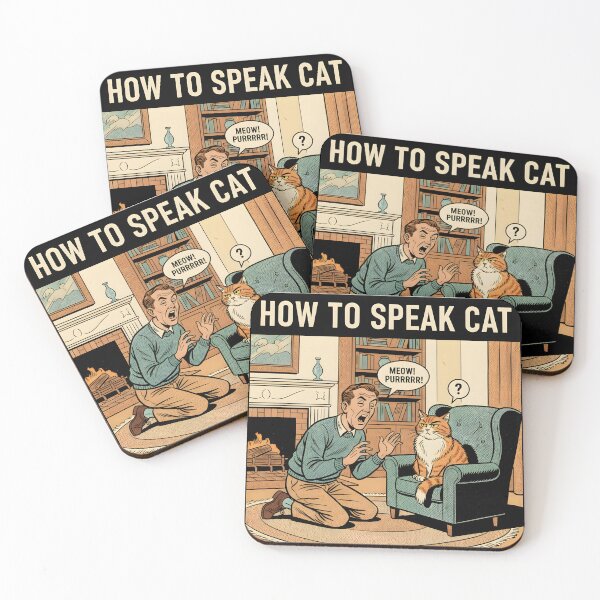 Item preview, How to Speak Cat - Funny Retro Pet Lover T-Shirt designed and sold by Vantage Print Co..