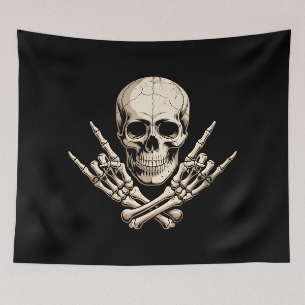 Item preview, Rock On Skull - Heavy Metal Skeleton Hands Sign of the Horns designed and sold by Iron Skull.