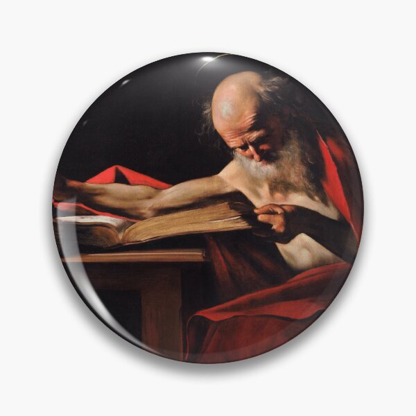 Item preview, Saint jerome writing in dramatic light baroque painting designed and sold by Jakub Nowak.