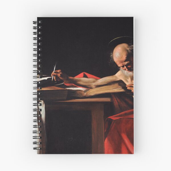 Item preview, Saint jerome writing in dramatic light baroque painting designed and sold by Jakub Nowak.