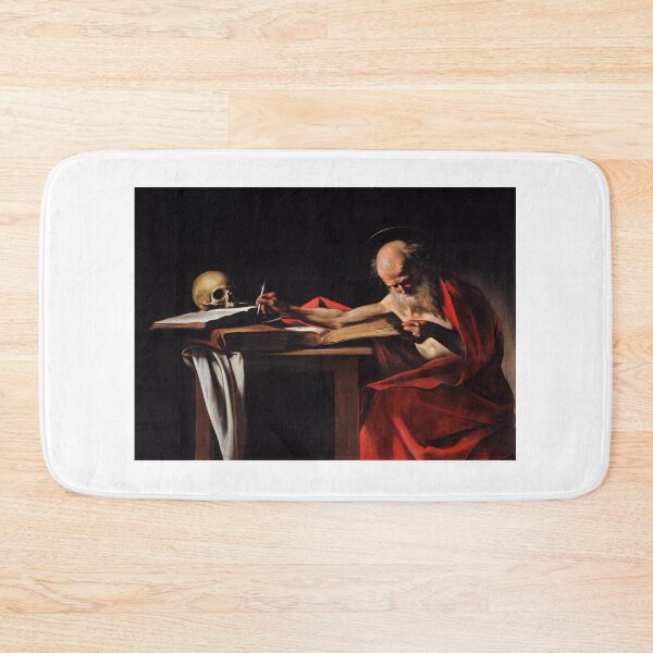 Item preview, Saint jerome writing in dramatic light baroque painting designed and sold by Jakub Nowak.