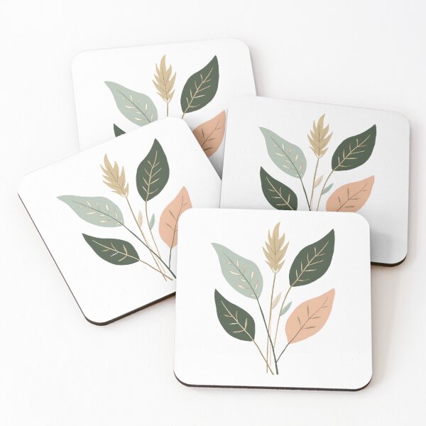 Item preview, Stylized plant illustration with colorful leaves on neutral background designed and sold by NatureUnleashed.