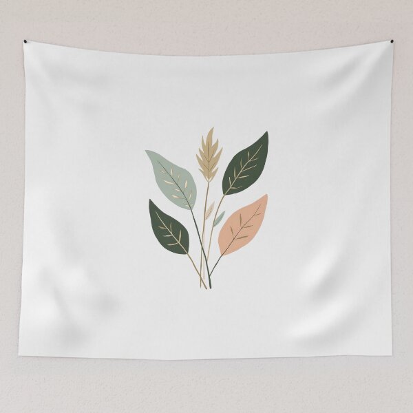 Item preview, Stylized plant illustration with colorful leaves on neutral background designed and sold by NatureUnleashed.