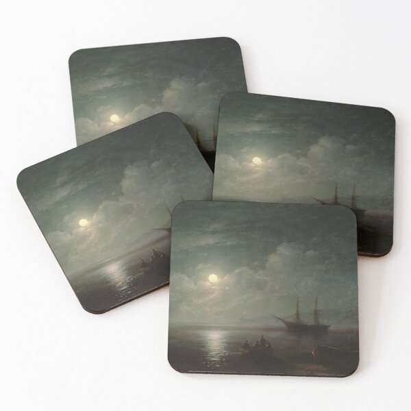 Item preview, Seascape with Full Moon (c. 1860s) – Ivan Aivazovsky designed and sold by Art Outlaws.