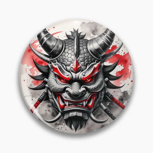 Item preview, Japanese watercolour dragon mask designed and sold by Nightowl Inspirations.