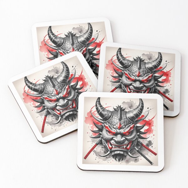 Item preview, Japanese watercolour dragon mask designed and sold by Nightowl Inspirations.