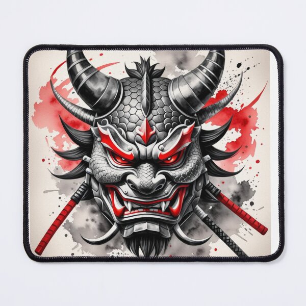 Item preview, Japanese watercolour dragon mask designed and sold by Nightowl Inspirations.