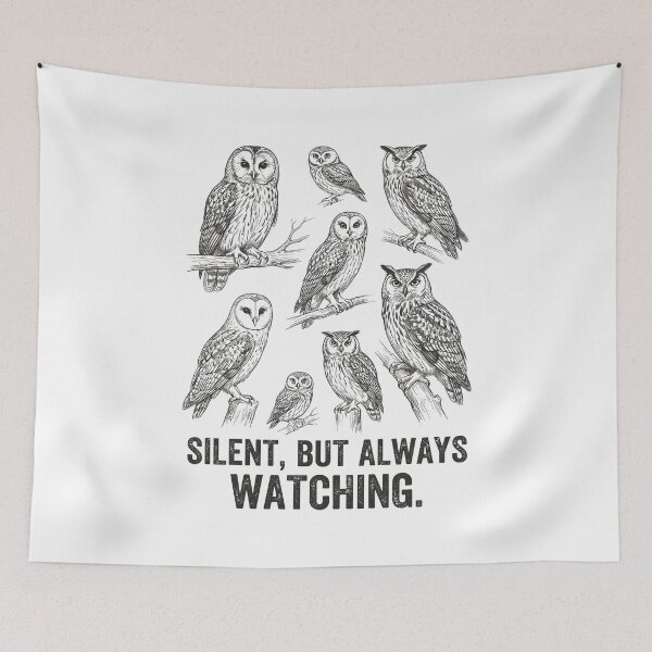 Item preview, Owl Silent, But Always Watching 90s Vintage Retro Tattoo Style designed and sold by MuniraWearify.
