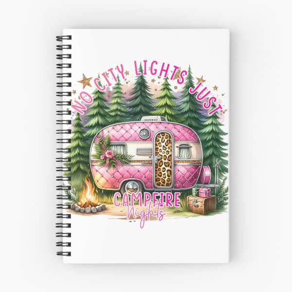 Item preview, No City Lights Just Campfire Nights – Pink Glam Camper Art designed and sold by PixelExpressStudio.