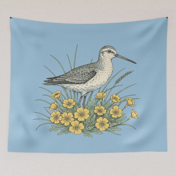 Item preview, Sandpiper Coastal Botanical Art designed and sold by BirdsnStuff.