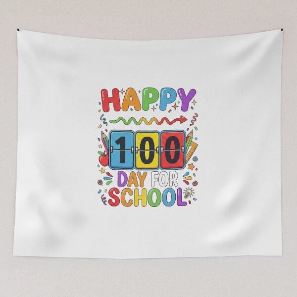 Item preview, Happy 100th Day of School – Colorful Classroom Celebration Design designed and sold by montassir239.
