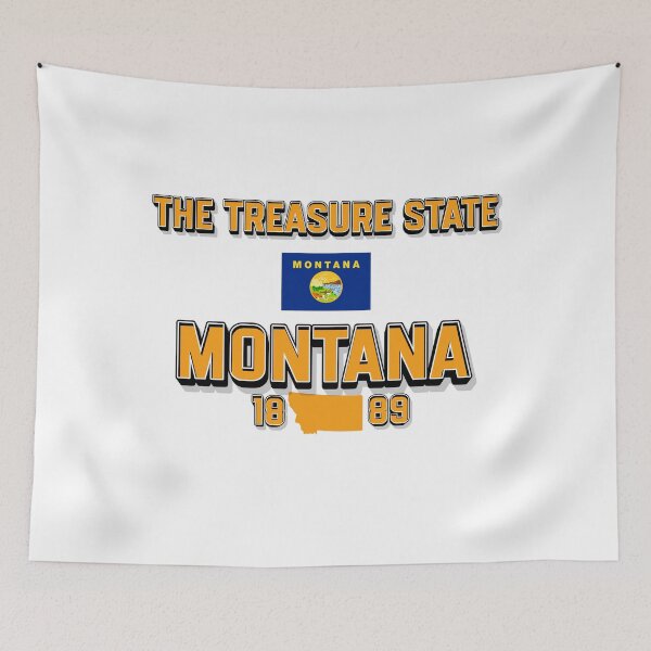 Item preview, Montana State Pride: Flag and 1889 Date designed and sold by QuoteCanvas.TH.