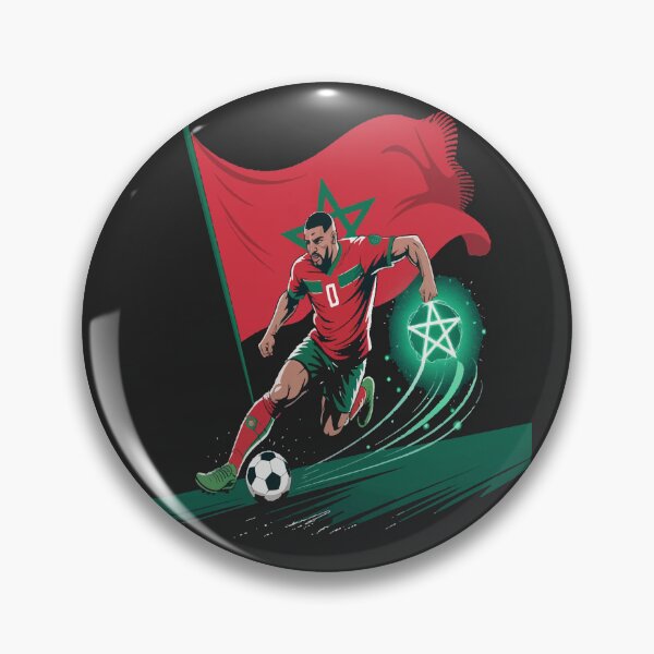 Item preview, Moroccan Star Dribbler – Atlas Lions Football Art designed and sold by NEWDESINGS12.
