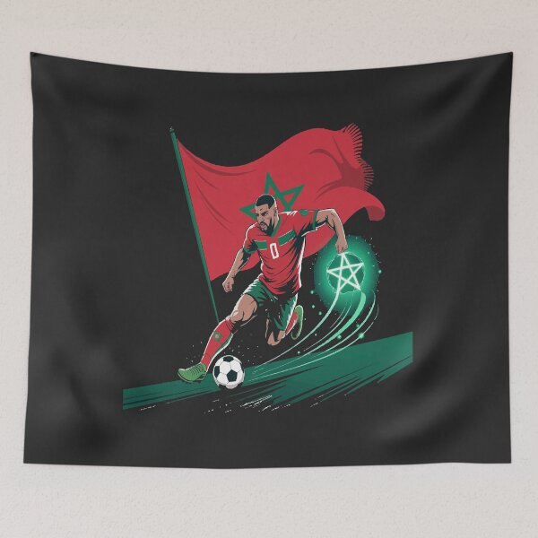 Item preview, Moroccan Star Dribbler – Atlas Lions Football Art designed and sold by NEWDESINGS12.