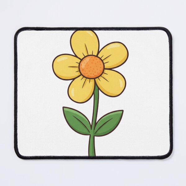 Item preview, Cute yellow flower clip art with vibrant green lea designed and sold by MagicMaker1984.