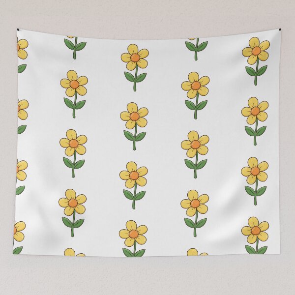 Item preview, Cute yellow flower clip art with vibrant green lea designed and sold by MagicMaker1984.