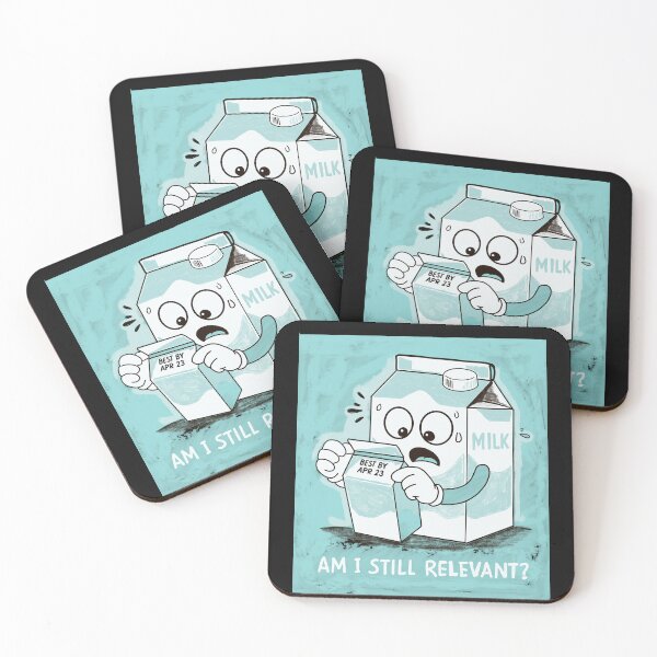 Item preview, Am I Still Relevant? Funny Expired Milk Cartoon Illustration designed and sold by Popstudio85.