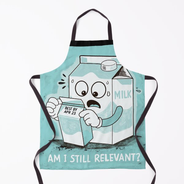 Item preview, Am I Still Relevant? Funny Expired Milk Cartoon Illustration designed and sold by Popstudio85.