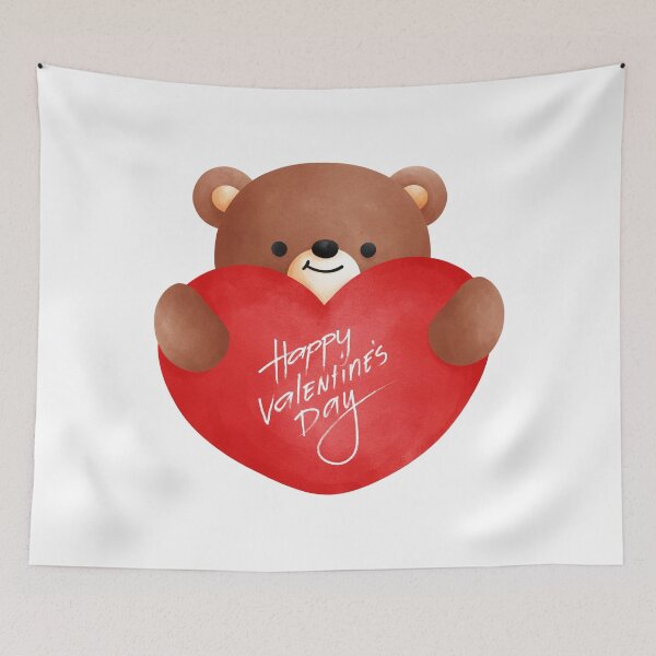 Item preview, Happy Valentine’s Day Teddy Bear With a Huge Heart. designed and sold by Dinasshop.