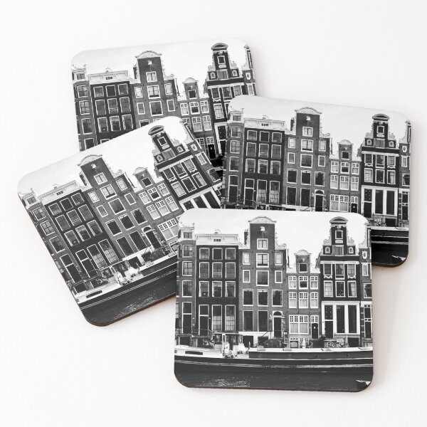 Item preview, Amsterdam, Herengracht with boat in black and white designed and sold by Amsterdam-Pan.