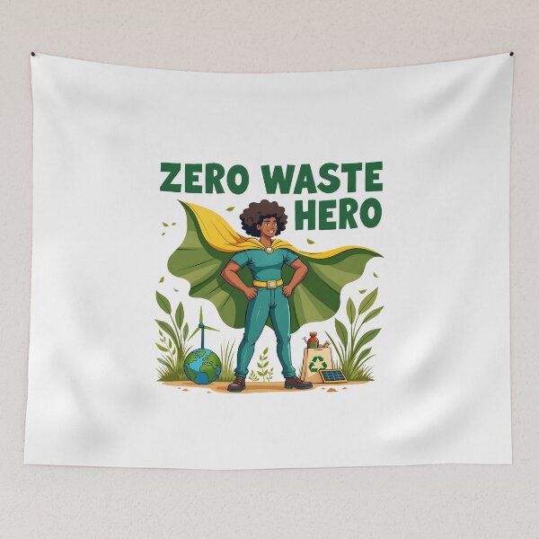 Item preview, Zero Waste Hero T-Shirt – Eco-Conscious Sustainability Merchandise | Environmental Gift designed and sold by Vajid Designs .