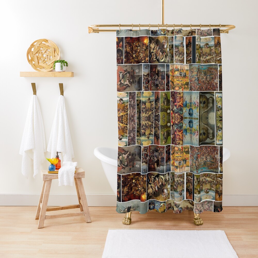 #Hieronymus, #Bosch, #HieronymusBosch, #Paintings, Fantastic Landscapes, Heavenly Powers, Shower Curtain